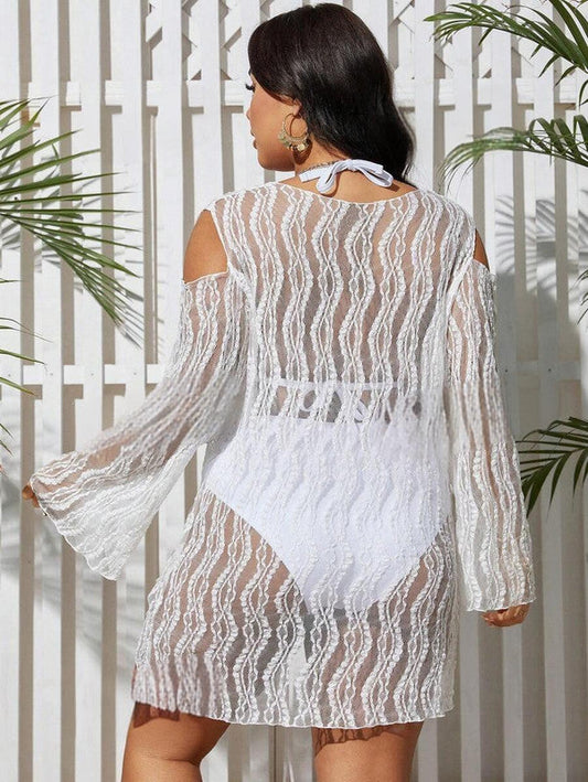 Chic Plus-Size Convertible Two-Piece Swim Set with High-Waist Bottoms