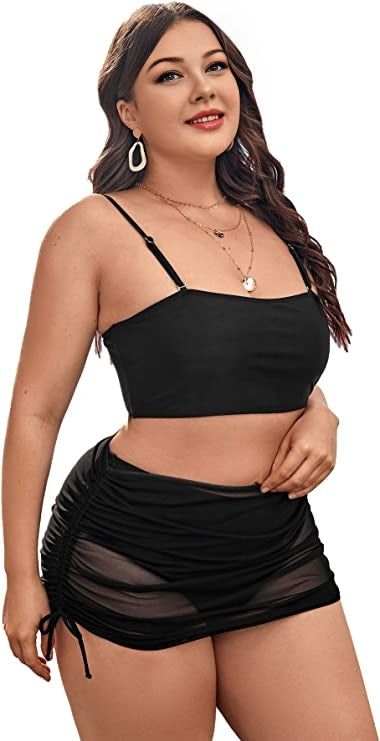 Curvy Elegance Plus-Size One-Piece Swim Set with Full Coverage
