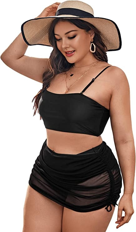 Curvy Elegance Plus-Size One-Piece Swim Set with Full Coverage