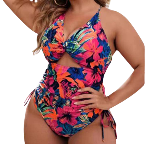 Curvy Floral Monokini Delight with Tummy Control & Full Coverage