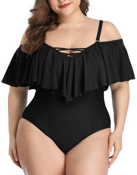 Elegant Curves Plus-Size One-Piece Swimsuit with Tummy Control