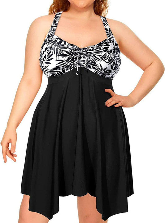 Elegant Curve-Enhancing Plus-Size One-Piece Swimsuit