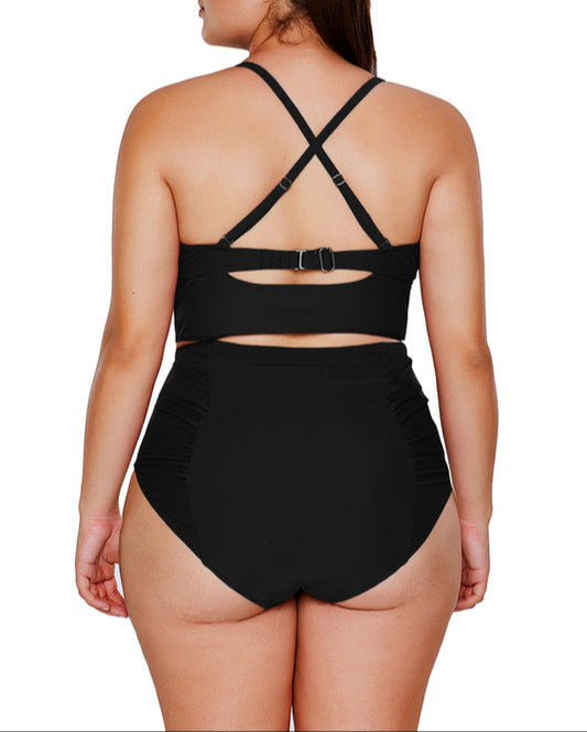 Curvy Chic Plus-Size High-Waist One-Piece Swimsuit with Tummy Control